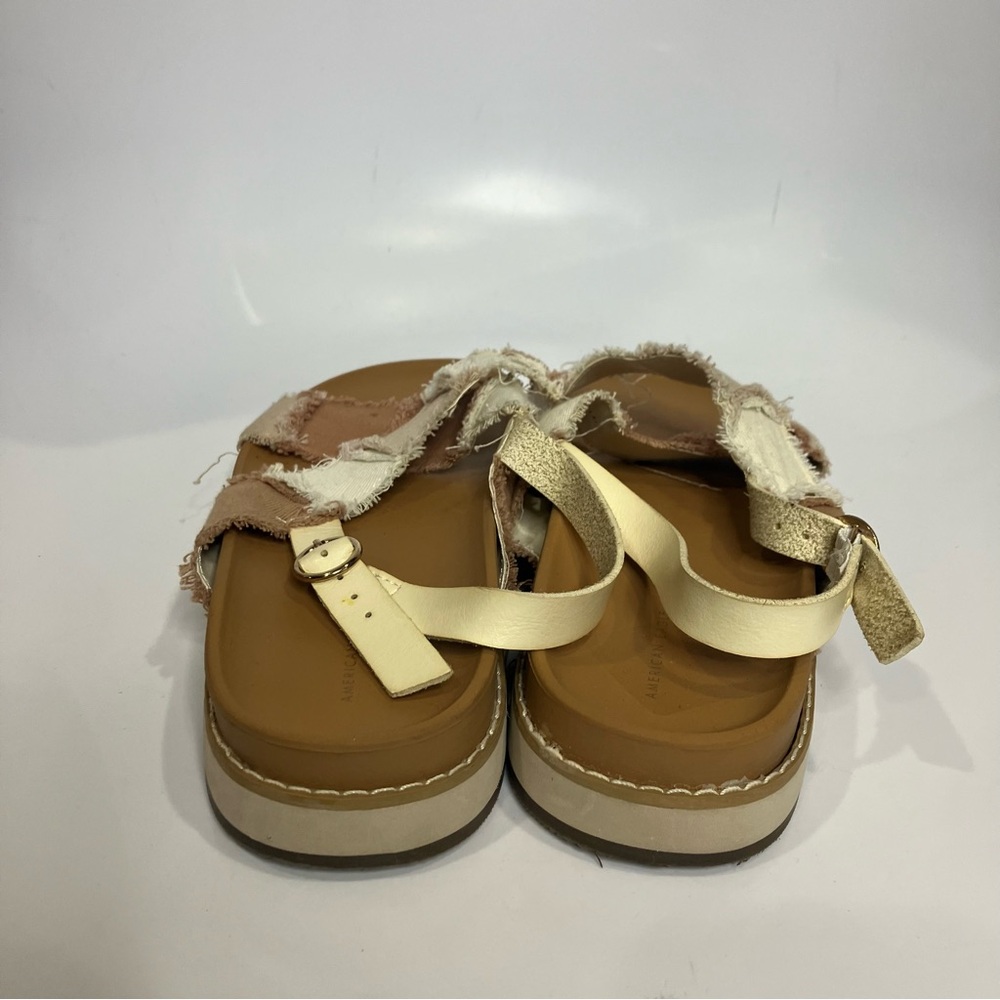American Eagle Patchwork Criss Cross Sandals Whit… - image 6